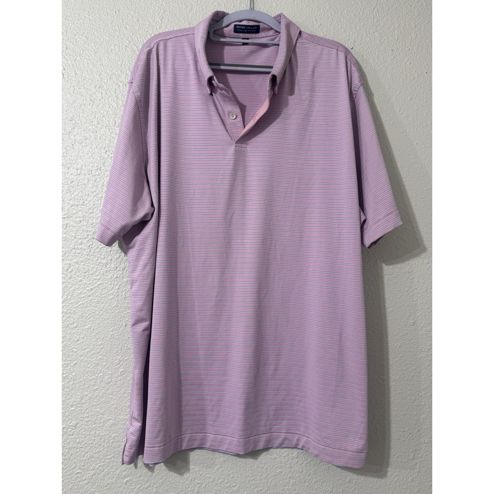 peter millar polo Xxl Golf Logo Striped Outdoor Preppy
